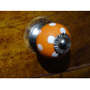 Mini Möbelgriffs orange Pech weiß/argent