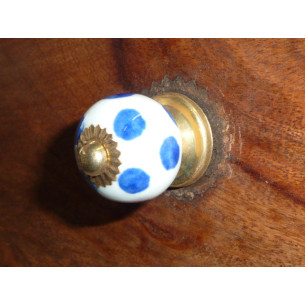 Mini knobs porcelain white pitch blue dark-blue