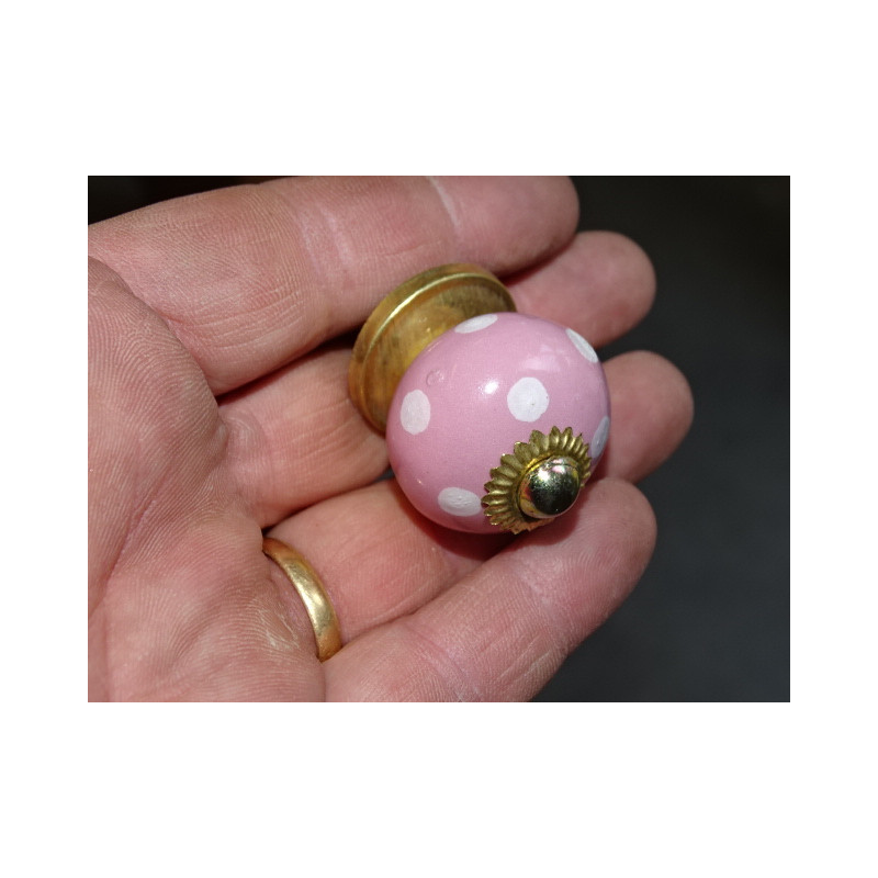 Little pink handles white dots