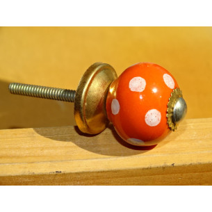 Small orange handles with white dots