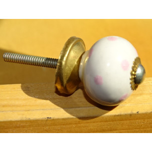 Pequeños puntos blancos asas de color rosa
