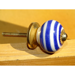 Petite poignée blanc spirale outremer