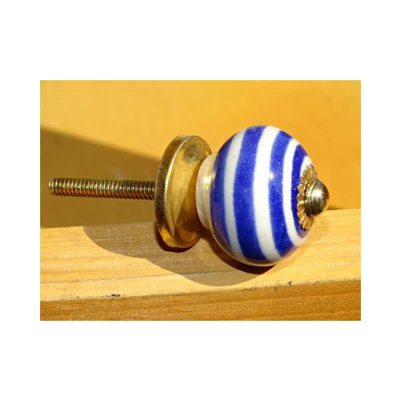 Piccola zucca bianco spirale blu scuro