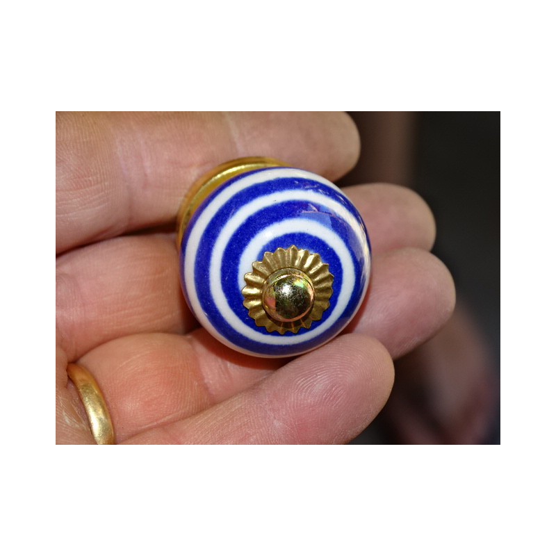 Pequeña manijas blanco espiral azul oscuro