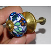 Small pumpkin handles white turquoise and brown