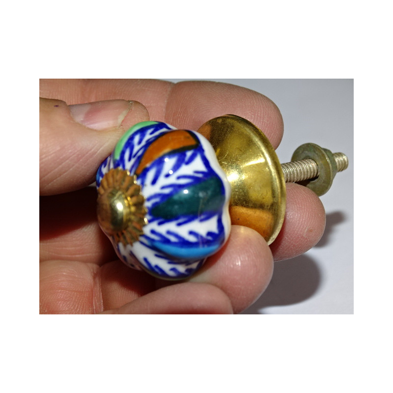 Small handles porcelain pumpkin multicolor