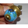 Poignée de meuble Turquoise et fleurs marrons