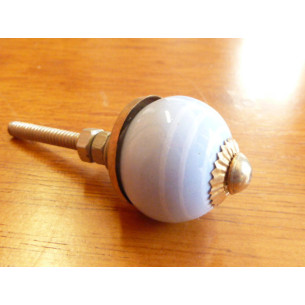 Mini boutons violine trait blanc