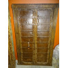 Petite portes ancienne de placard palquée avec du metal - 4