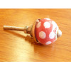 Mini boutons Rouge pois blanc doré