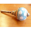 Mini knobs Turquoise pitch white - gold