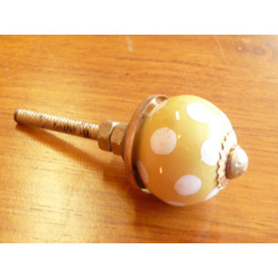 Mini boutons Jaune pois blanc - doré