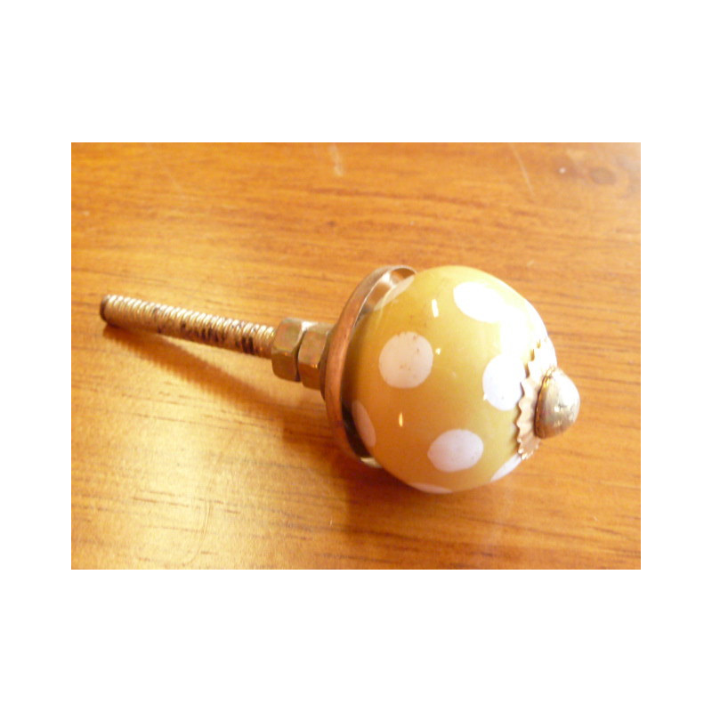 Mini knobs yellow pitch white - gold