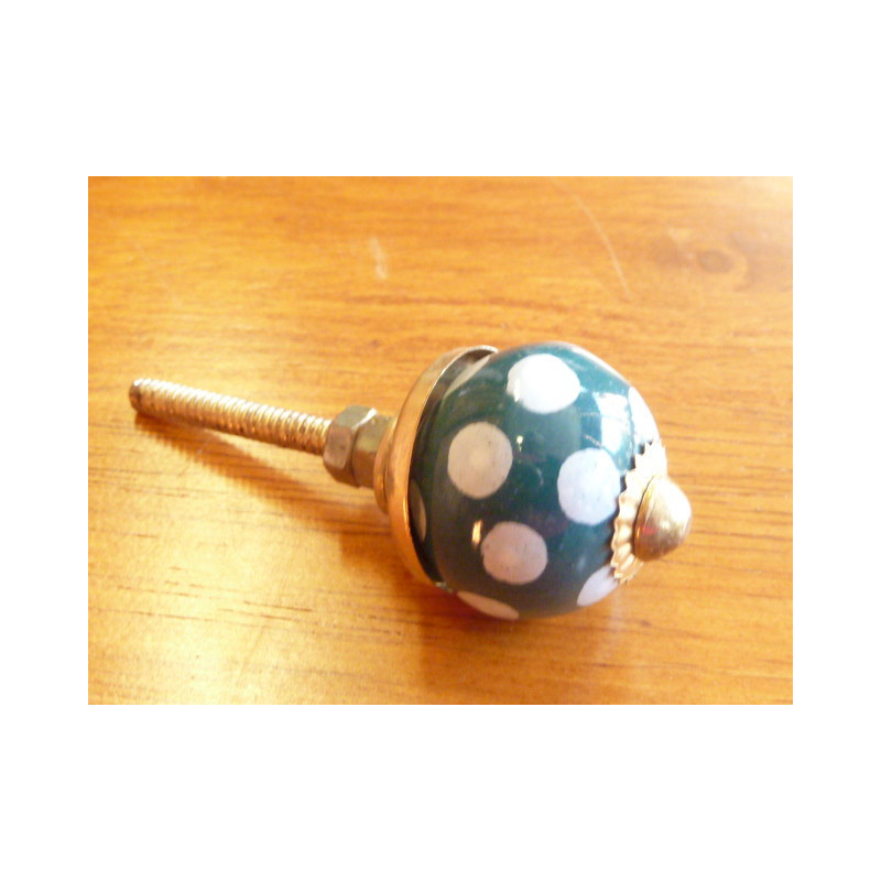 Mini pomello emeraude poix bianchi - doré