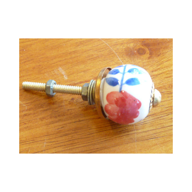 Mini knobs flower red/dark-blue