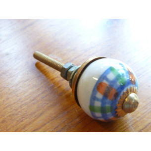 Mini boutons verte et orange trait turquoise