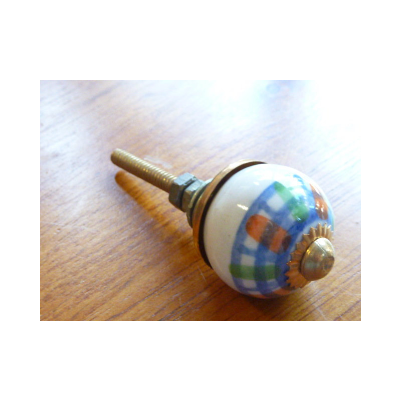 Mini boutons verte et orange trait turquoise