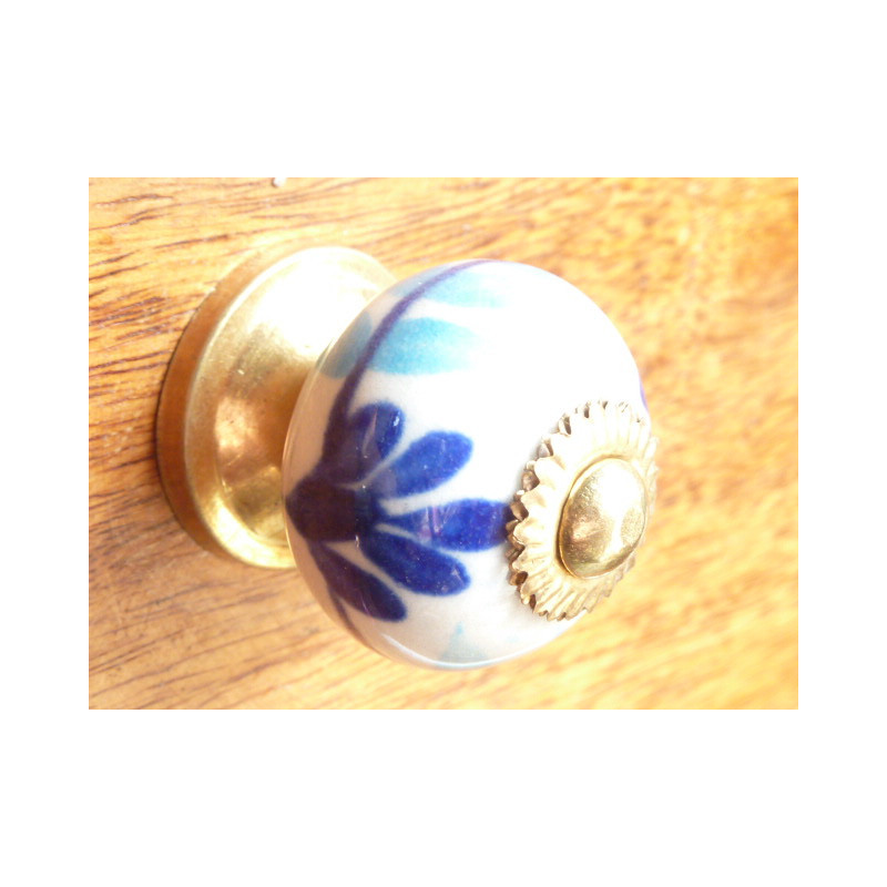 Mini manejar dos azules follaje porcelana