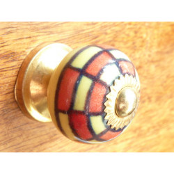 mini knobs mosaïque yellow and red