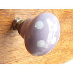 Mini asa de porcelana de tono blanco pera púrpura