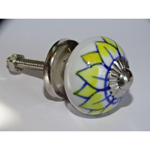 mini botones de cerámica flor de girasol claro - plata