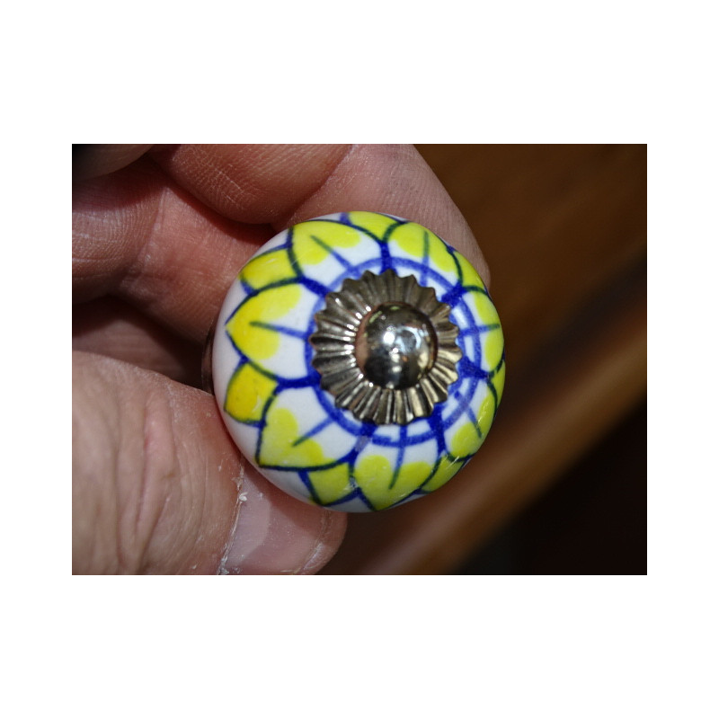 mini bottoni in ceramica fiore di girasole chiaro - argento