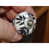 mini bottoni in ceramica felci nere - argento