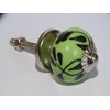 mini buttons in light green ceramic and black foliage - silver