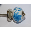 mini bottoni in ceramica bianca e fiore turchese - argento