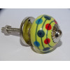 mini bottoni in ceramica gialla e pois multicolori - argento