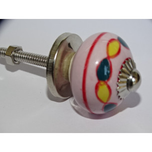 mini botones en cerámica rosa y redonda amarilla y esmeralda - plata