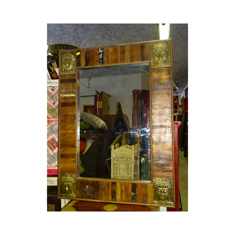 Miroir Buddha en teck recyclé 90 x 120 cm