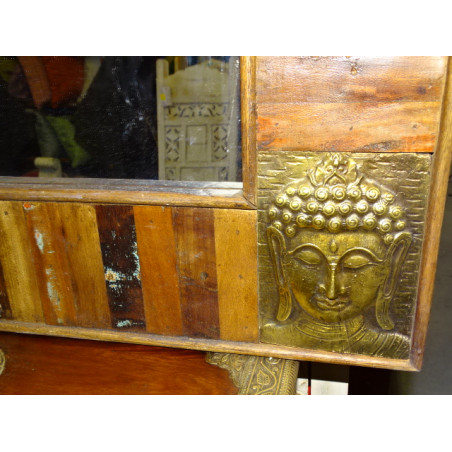 teak riciclato specchio Buddha 90 x 120 cm