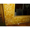 Rechteckiger Spiegel Gold und Ecru gemaltes Relief in 120x60 cm