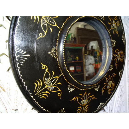 Espejo en relieve pintado a mano de 45 cm de diámetro - 4