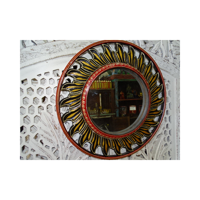Handbemalter Reliefspiegel 45 cm Durchmesser - 8
