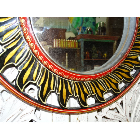 Specchio in rilievo dipinto a mano diametro 45 cm - 8