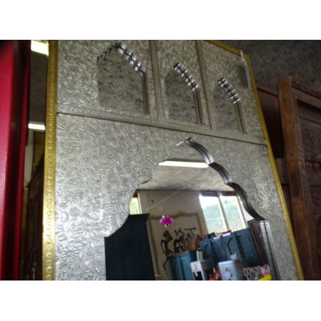 Miroir argenté rectangulaire avec 3 emplacements pour photos 120x60 cm
