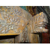 Very old low door of Indian house with coat hook