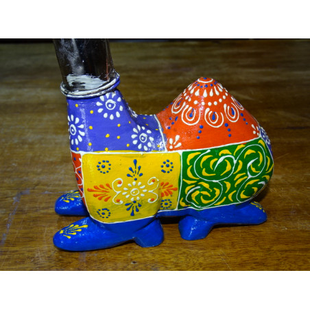 Camels in metal and wood carved and painted by hand - MM