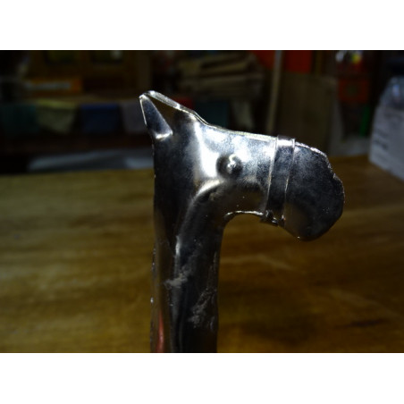 Von Hand geschnitzte und bemalte Kamele aus Metall und Holz - PM