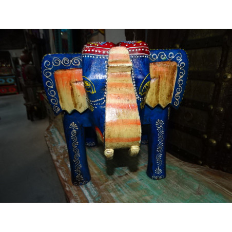 Sgabello con elefante blu oltremare 50x34x 36 cm di altezza