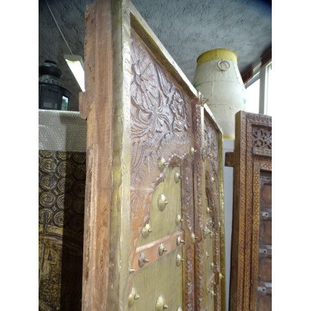 Türen eine gewölbte Platte mit Kupfer und Messing verziert - 91x200 cm