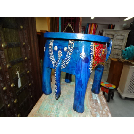 Hocker mit ultramarinblauem Elefanten 50x34x 36 cm hoch