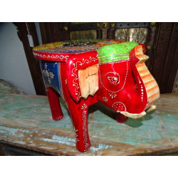 Tabouret avec éléphant rouge et multicolor 50x34x 36 cm de haut