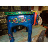 Sgabello con turchese e elefante multicolore 50x34x 36 cm di altezza