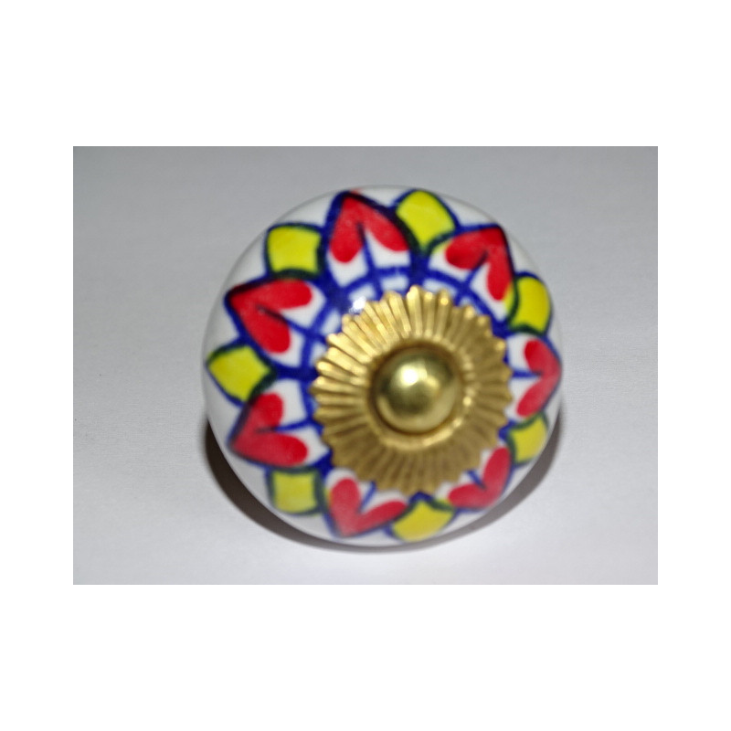 Pomoli per cassetti o porte con girasole rosso e giallo