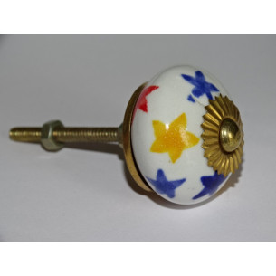 Maniglie per cassetti o porte bianche e stelle multicolori