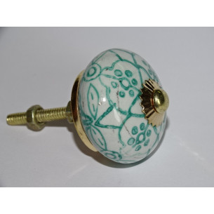 Boutons de tiroirs avec arabesque verte
