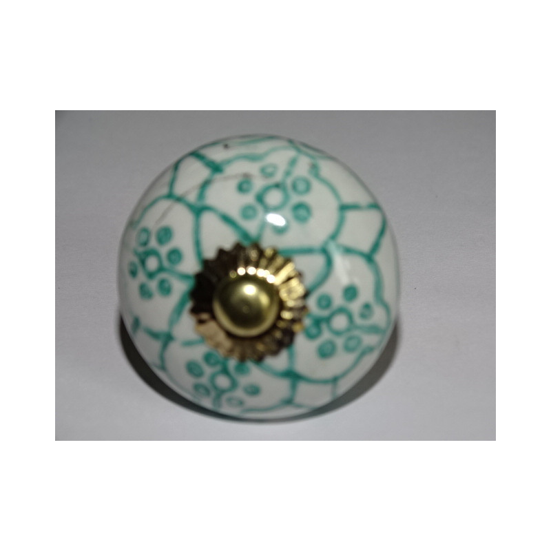 Boutons de tiroirs avec arabesque verte
